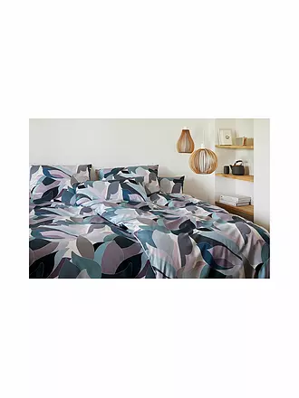 ELEGANTE | Satin-Bettwäsche 70x90cm/140x200cm NIGHT GARDEN Bleu | 